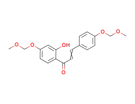 Molecular Structure of 78316-23-1 (1-(2-hydroxy-4-(methoxymethoxy)phenyl)-3-(4-(methoxymethoxy)phenyl)prop-2-en-1-one)