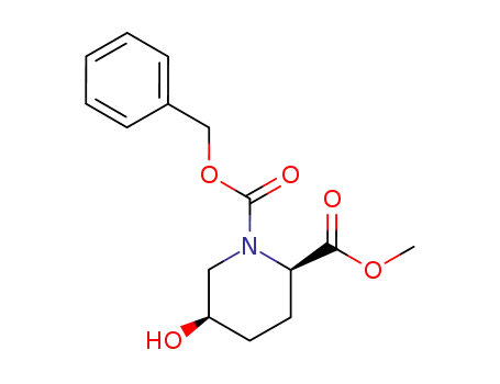 Molecular Structure of 797801-68-4 ((2R,5R)-5-Hydroxy-1,2-piperidinedicarboxylic acid 2-methyl 1-benzyl ester)