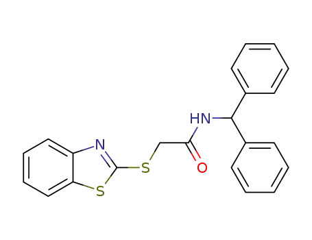 Molecular Structure of 297138-34-2 (N-benzhydryl-2-(1,3-benzothiazol-2-ylsulfanyl)acetamide)
