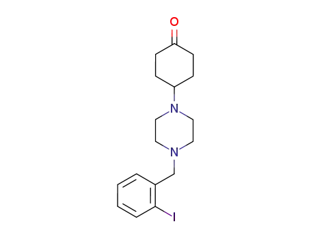 Molecular Structure of 749913-59-5 (4-[4-(2-iodo-benzyl)-piperazin-1-yl]-cyclohexanone)