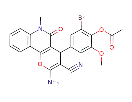 4-(2-amino-3-cyano-6-methyl-5-oxo-5,6-dihydro-4H-pyrano[3,2-c]quinolin-4-yl)-2-bromo-6-methoxyphenyl acetate