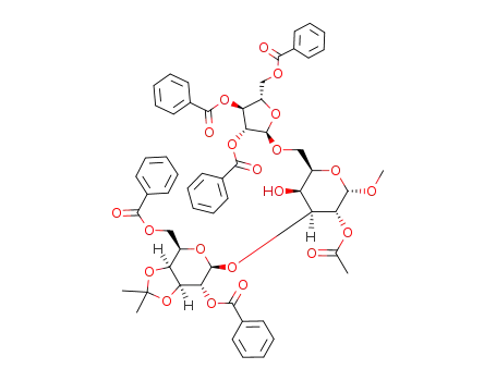 methyl 2,3,5-tri-O-benzoyl-α-L-arabinofuranosyl-(1->6)-[2,6-di-O-benzoyl-3,4-O-isopropylidene-β-D-galactopyranosyl-(1->3)]-2-O-acetyl-α-D-galactopyranoside