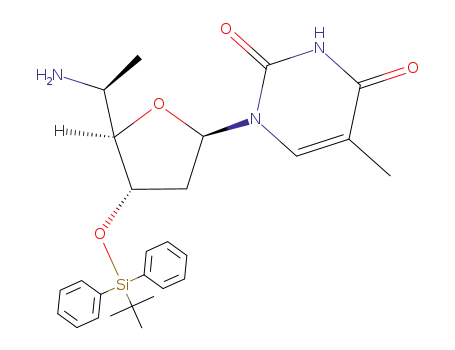 1-[(2R,4S,5R)-5-((S)-1-Amino-ethyl)-4-(tert-butyl-diphenyl-silanyloxy)-tetrahydro-furan-2-yl]-5-methyl-1H-pyrimidine-2,4-dione