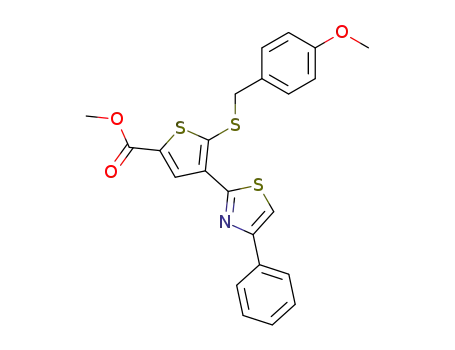 5-(4-methoxy-benzylsulfanyl)-4-(4-phenyl-thiazol-2-yl)-thiophene-2-carboxylic acid methyl ester