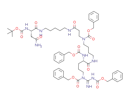 N-[N<sup>α</sup>-(tert-butoxycarbonyl)-L-asparaginyl]-N'-[8-(N<sup>α</sup>,N<sup>δ</sup>,N<sup>ω</sup>-tri(benzyloxycarbonyl)arginylamino)-4-(benzyloxycarbonyl)-4-azaoctanoyl]-1,5-diaminopentane