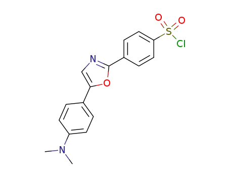 Molecular Structure of 138219-55-3 (Benzenesulfonyl chloride, 4-[5-[4-(dimethylamino)phenyl]-2-oxazolyl]-)