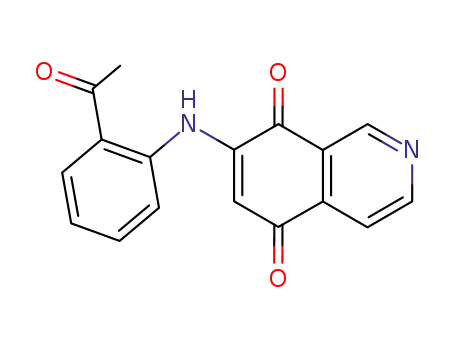 Molecular Structure of 498564-14-0 (5,8-Isoquinolinedione, 7-[(2-acetylphenyl)amino]-)