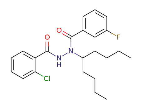 Molecular Structure of 1163722-15-3 (2-chloro-N'-(3-fluorobenzoyl)-N'-(nonan-5-yl)benzohydrazide)