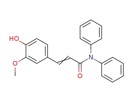 Molecular Structure of 541549-23-9 (2-Propenamide, 3-(4-hydroxy-3-methoxyphenyl)-N,N-diphenyl-)