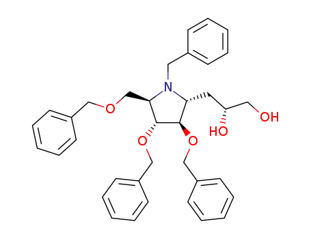 (R)-3-((2R,3R,4R,5R)-1-Benzyl-3,4-bis-benzyloxy-5-benzyloxymethyl-pyrrolidin-2-yl)-propane-1,2-diol