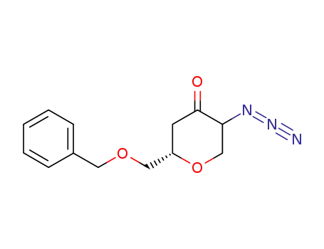 Molecular Structure of 1239974-04-9 ((2S)-5-azido-2-(benzyloxymethyl)-tetrahydropyran-4-one)