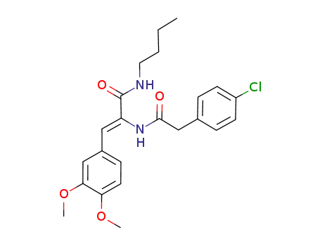 (Z)-N-butyl-2-(4-chlorophenylacetylamino)-3-(3,4-dimethoxyphenyl)-2-propenamide