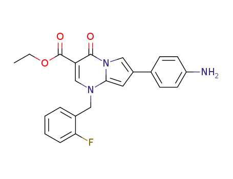 7-(4-amino-phenyl)-1-(2-fluoro-benzyl)-4-oxo-1,4-dihydro-pyrrolo[1,2-<i>a</i>]pyrimidine-3-carboxylic acid ethyl ester