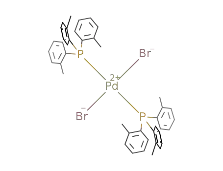 Molecular Structure of 24554-43-6 (Dibromobis(tri-ortho-tolyphosphine)palladium(II))