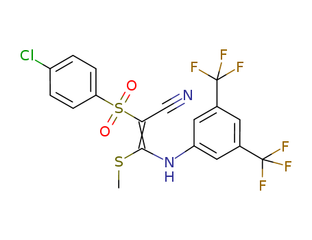 2-Propenenitrile,  3-[[3,5-bis(trifluoromethyl)phenyl]amino]-2-[(4-chlorophenyl)sulfonyl]-3-(  methylthio)-