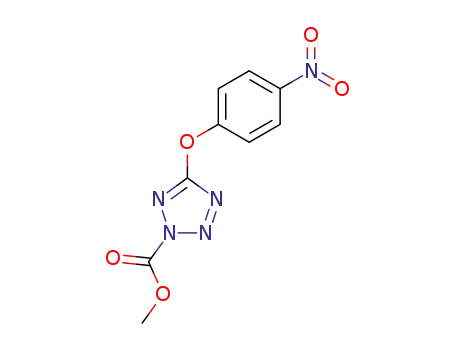 Molecular Structure of 320603-23-4 (2H-Tetrazole-2-carboxylic acid, 5-(4-nitrophenoxy)-, methyl ester)
