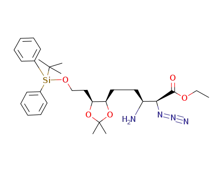 Molecular Structure of 1089173-91-0 ((2S,3S,6R,7S)-(-)-ethyl-3-amino-2-azido-9-(tert-butyldiphenylsiloxy)-6,7-O-isopropylidenenonanoate)