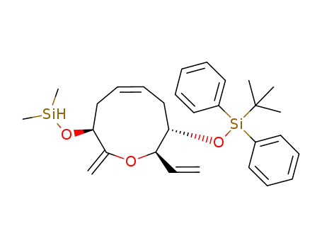 Molecular Structure of 1172121-72-0 ((3S,5Z,8S,9R)-2-methylene-3-(dimethylsilanyloxy)-8-(tert-butyldiphenylsilanyloxy)-9-vinyl-2,3,4,7,8,9-hexahydrooxonine)