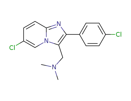 Molecular Structure of 365213-33-8 (6-Chloro-2-(4-chlorophenyl)-N,N-dimethylimidazo[1,2-α]pyridine-3-methanamine)