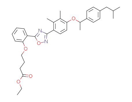 4-[2-(3-{4-[1-(4-isobutyl-phenyl)-ethoxy]-2,3-dimethyl-phenyl}-[1,2,4]oxadiazol-5-yl)-phenoxy]-butyric acid ethyl ester