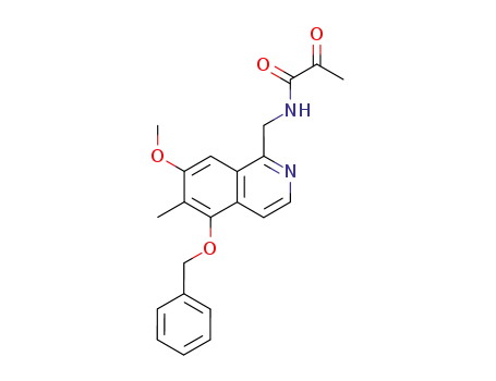 Molecular Structure of 690254-87-6 (5-benzyloxy-7-methoxy-6-methyl-1-(pyruvoylaminomethyl)isoquinoline)