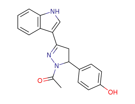 1H-Pyrazole,
1-acetyl-4,5-dihydro-5-(4-hydroxyphenyl)-3-(1H-indol-3-yl)-