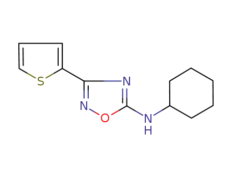 Molecular Structure of 1161923-86-9 (N-cyclohexyl-3-(thiophene-2-yl)-1,2,4-oxadiazol-5-amine)