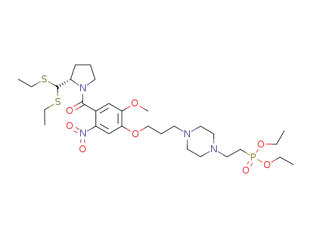 (2S)-N-{4-[3-(4-(2-(diethoxyphosphoryl)ethyl)piperazin-1-yl)propyloxy]-5-methoxy-2-nitrobenzoyl}pyrrolidine-2-carboxaldehyde diethyl thioacetal
