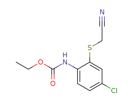 Molecular Structure of 821806-23-9 (Carbamic acid, [4-chloro-2-[(cyanomethyl)thio]phenyl]-, ethyl ester)