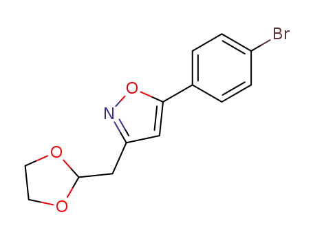 Molecular Structure of 467221-27-8 (5-(4-bromo-phenyl)-3-[1,3]dioxolan-2-ylmethyl-isoxazole)