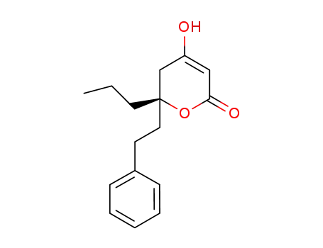Molecular Structure of 221129-55-1 ((6R)-4-HYDROXY-6-PHENETHYL-6-PROPYL-5,6-DIHYDRO-2H-PYRAN-2-ONE)