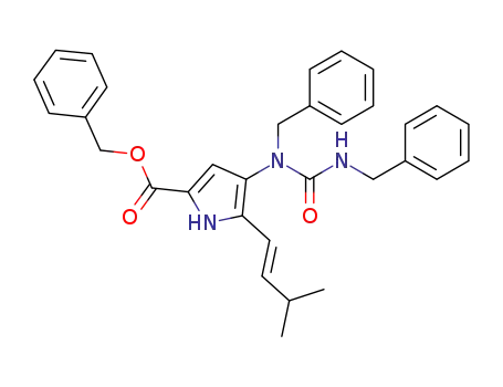 benzyl 4-(1,3-dibenzylureido)-5-((E)-3-methylbut-1-enyl)-1H-pyrrole-2-carboxylate