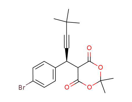 Molecular Structure of 1204474-20-3 ((S)-5-(1-(4-bromophenyl)-4,4-dimethylpent-2-ynyl)-2,2-dimethyl-1,3-dioxane-4,6-dione)