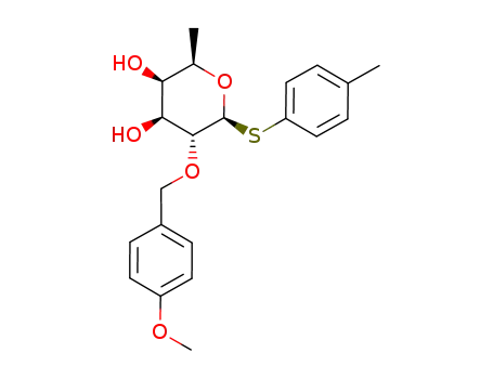 Molecular Structure of 695197-26-3 (p-tolyl 2-O-(4-methoxybenzyl)-1-thio-β-D-fucopyranoside)