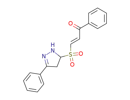 Molecular Structure of 648891-66-1 (2-Propen-1-one,
3-[(4,5-dihydro-3-phenyl-1H-pyrazol-5-yl)sulfonyl]-1-phenyl-, (2E)-)