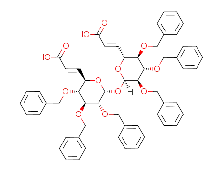 (E)-3-{(2R,3R,4S,5R,6R)-3,4,5-Tris-benzyloxy-6-[(2R,3R,4S,5R,6R)-3,4,5-tris-benzyloxy-6-((E)-2-carboxy-vinyl)-tetrahydro-pyran-2-yloxy]-tetrahydro-pyran-2-yl}-acrylic acid