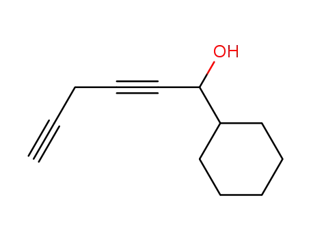 Molecular Structure of 530099-16-2 (Cyclohexanemethanol, -alpha--1,4-pentadiynyl- (9CI))