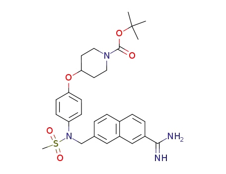 4-{4-[(7-carbamimidoyl-naphthalen-2-ylmethyl)-methanesulfonyl-amino]-phenoxy}-piperidine-1-carboxylic acid <i>tert</i>-butyl ester