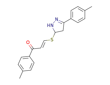 Molecular Structure of 648891-64-9 (2-Propen-1-one,
3-[[4,5-dihydro-3-(4-methylphenyl)-1H-pyrazol-5-yl]thio]-1-(4-methylphen
yl)-, (2E)-)