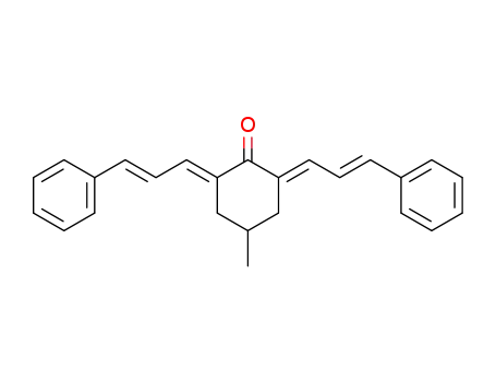 Molecular Structure of 25672-06-4 (Cyclohexanone, 4-methyl-2,6-bis(3-phenyl-2-propenylidene)-)