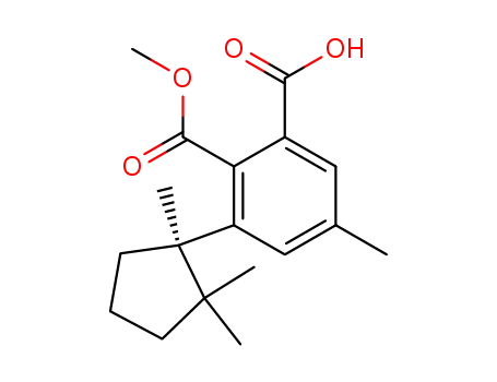 Molecular Structure of 603134-53-8 (1,2-Benzenedicarboxylic acid,
5-methyl-3-[(1R)-1,2,2-trimethylcyclopentyl]-, 2-methyl ester)