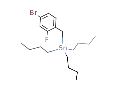 Molecular Structure of 174473-26-8 ((o-F,p-Br-benzyl)tributylstannane)