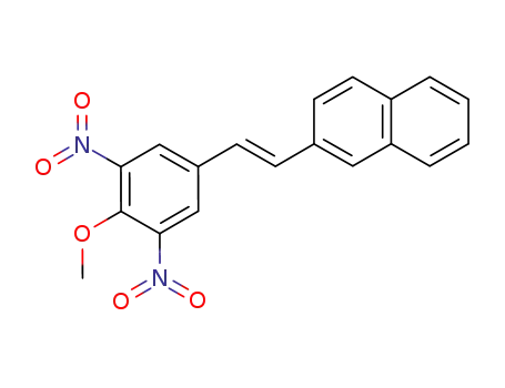 Molecular Structure of 845625-34-5 (Naphthalene, 2-[(1E)-2-(4-methoxy-3,5-dinitrophenyl)ethenyl]-)