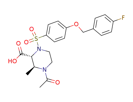 (2R,3S)-4-Acetyl-1-[4-(4-fluoro-benzyloxy)-benzenesulfonyl]-3-methyl-piperazine-2-carboxylic acid