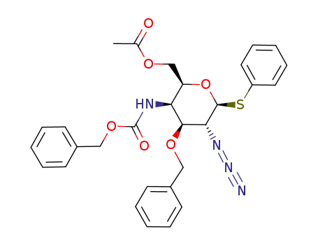 phenyl 6-O-acetyl-4-(N-benzyloxycarbonyl)-amino-2-azido-3-O-benzyl-2,4-dideoxy-1-thio-β-D-galactopyranoside