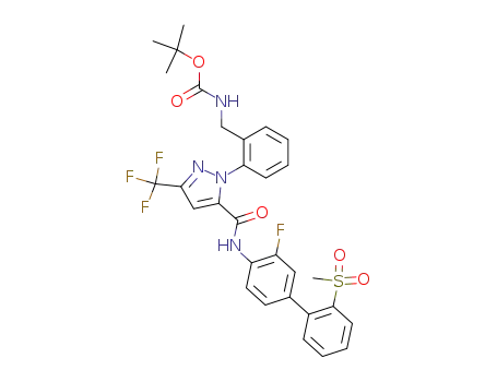 1-[2-([(t-butoxycarbonyl)amino]methyl)phenyl]-5-[(3-fluoro-2'-methylsulfonyl-[1,1']-biphen-4-yl)aminocarbonyl]-3-(trifluoromethyl)pyrazole