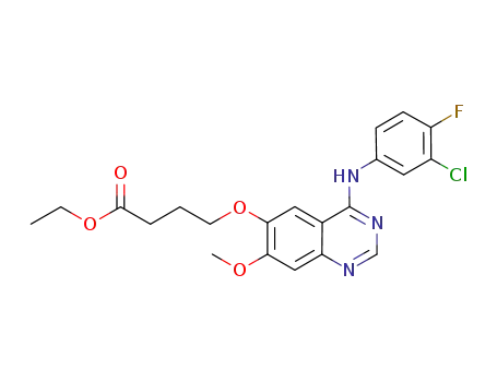 Molecular Structure of 1012057-14-5 (ethyl 4-(4-(3-chloro-4-fluorophenylamino)-7-methoxyquinazolin-6-yloxy)butanoate)