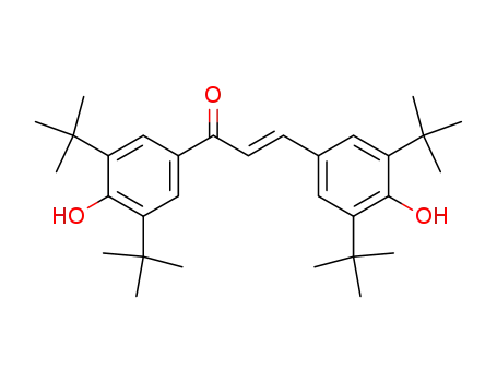 Molecular Structure of 135040-16-3 (2-Propen-1-one, 1,3-bis[3,5-bis(1,1-dimethylethyl)-4-hydroxyphenyl]-,
(2E)-)