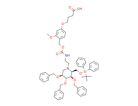 4-(3-Methoxy-4-{2-[(2S,3R,4R,5S)-3,4,5-tris-benzyloxy-2-(tert-butyl-diphenyl-silanyloxymethyl)-piperidin-1-yl]-ethylcarbamoyloxymethyl}-phenoxy)-butyric acid