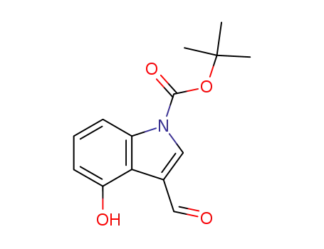 Molecular Structure of 404888-00-2 (3-FORMYL-4-HYDROXYINDOLE-1-CARBOXYLIC ACID TERT-BUTYL ESTER)
